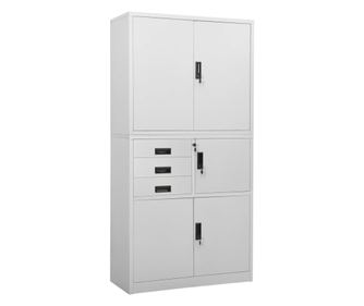Ormar za ured, svijetlosiva, 90x40x180 cm, čelik