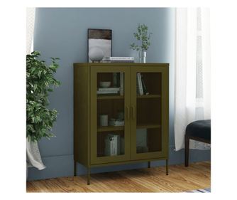 Ντουλάπι Αποθήκευσης, Λαδί, 80x35x101.5 εκ., Ατσάλι