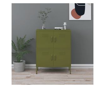 Ντουλάπι Αποθήκευσης, Λαδί, 80x35x101.5 εκ., Ατσάλι