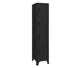 Ντουλάπι, Μαύρο, 38x45x180 εκ., Ατσάλι