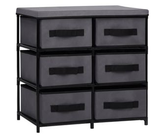 Ντουλάπι αποθήκευσης με 6 συρτάρια, γκρι, 55x29x55 εκ., ατσάλι