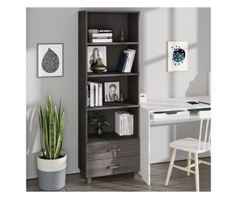 Vilgos szrke, 60x35x180 cm magas szekrny, tmr fenyfbl