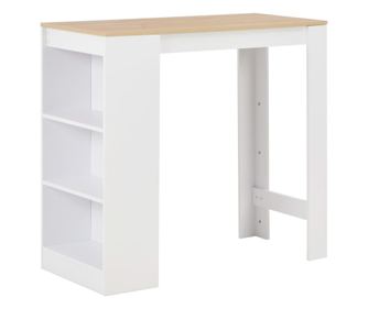 Barski stol s policom bijeli 110 x 50 x 103 cm