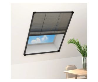 Комарник за прозорци, антрацит, 80x100 см, алуминий