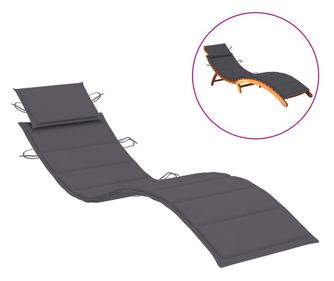 Μαξιλάρι για Ξαπλώστρα, Ανθρακί, 186x58x3 εκ.