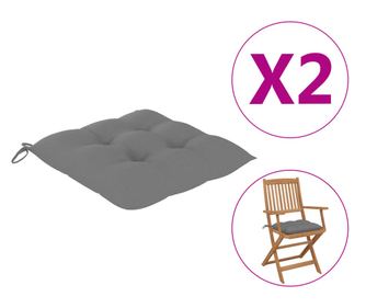 Blazine za stole 4 kosi sive 40x40x7 cm blago