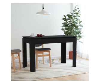 Τραπέζι κουζίνας, μαύρο, 120 x 60 x 76 εκ., μοριοσανίδα