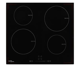 Индукционен плот с 4 котлона, сензорен контрол, стъкло, 7000 W