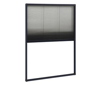 Алуминиев плисе комарник за прозорци, антрацит, 80x120 см