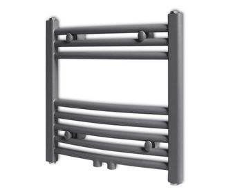 Kopalniški radiator z ukrivljenimi cevmi 480x480 mm siv