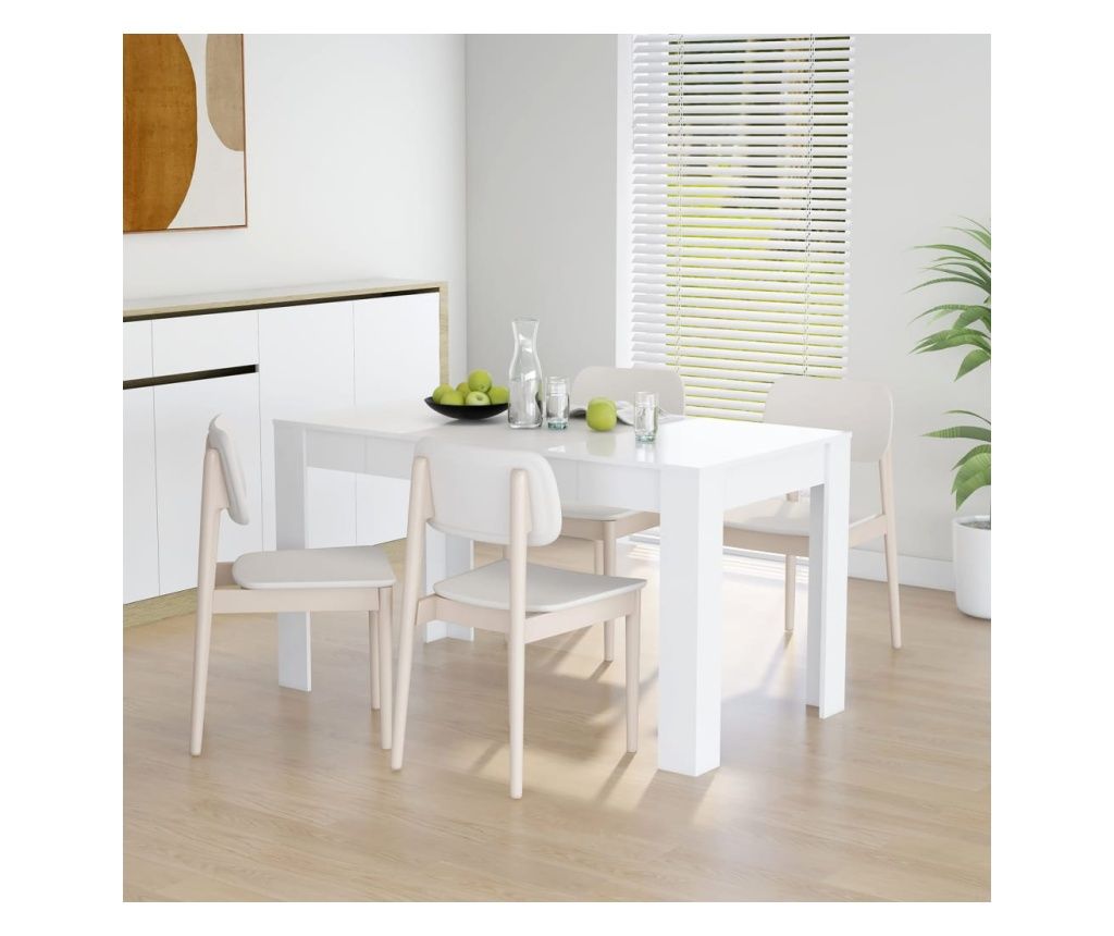 Masă de bucătărie, alb, 140x74,5x76 cm, PAL