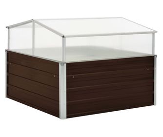 Θερμοκήπιο Σπορείο Καφέ 100x100x85 εκ. από Γαλβανισμένο Χάλυβα