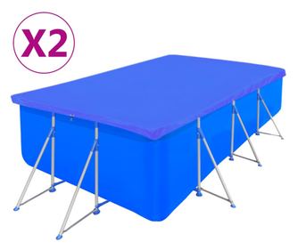 Prelate piscină, 2 buc., 400x207cm, PE, dreptunghiular, 90 g/m²