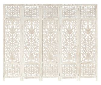 Kzzel faragott 5 paneles fehr szobaelvlaszt 200x165 cm mang