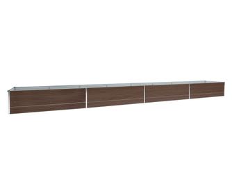 Strat inaltat de gradina, maro, 600x80x45 cm, otel galvanizat
