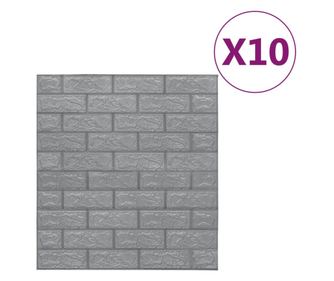 3D zidne tapete s uzorkom cigli samoljepljive 10 kom antracit
