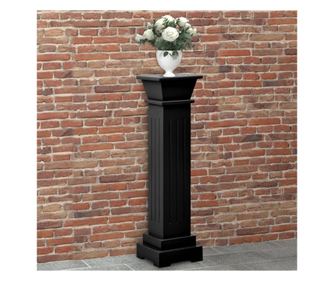 Klasični stalak za biljke crni kvadratni stup 17x17x66 cm MDF