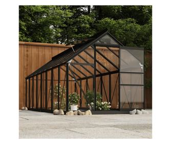 Staklenik, antracit, 155x395,5x191 cm, aluminij