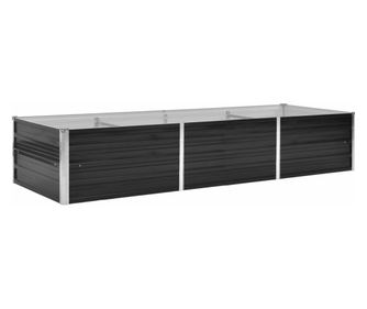 Ζαρντινιέρα Υπερυψωμένη Ανθρακί 240x80x45 εκ. Γαλβαν. Χάλυβας
