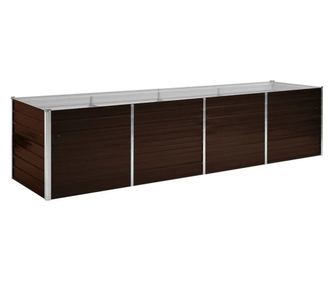 Povišena vrtna gredica smeđa 320 x 80 x 77 cm pocinčani čelik