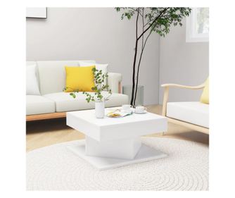 Τραπεζάκι σαλονιού, λευκό, 57x57x30 εκ., μοριοσανίδα