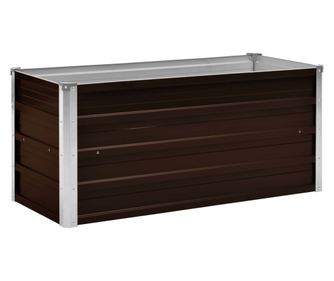 Ζαρντινιέρα Υπερυψωμένη Καφέ 100x40x45 εκ. Γαλβανισμ. Χάλυβας