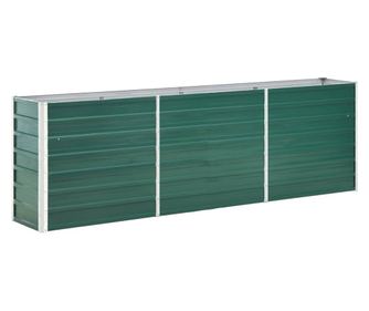 Ζαρντινιέρα Υπερυψωμένη Πράσινη 240x40x77 εκ. Γαλβαν. Χάλυβας