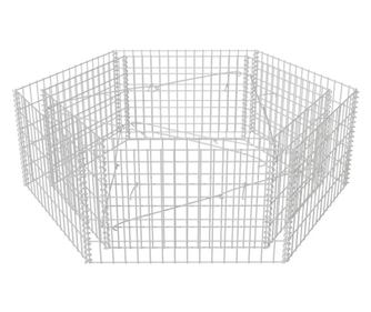 Šestkotna visoka greda gabion 160x140x50 cm
