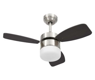 Stropní ventilátor světlo a dálkové ovládání 76 cm tmavě hnědý