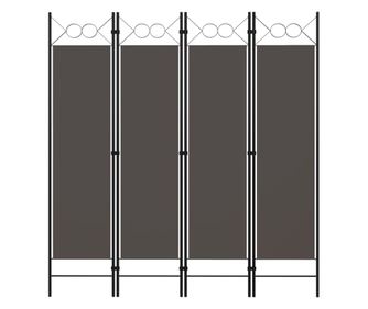 Paravan za sobu s 4 panela, antracit, 160x180 cm