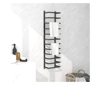 Suport de prosoape, negru, 24x12x96 cm, oțel