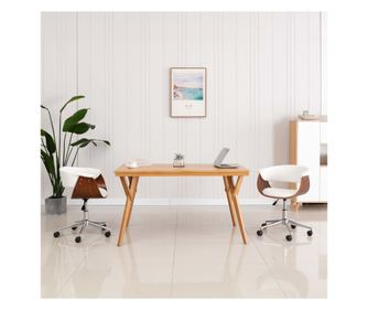 Zakretne kuhinjske stolice, 2 kom., bijele, umjetna koža