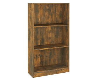 füstös tölgyszínű szerelt fa könyvszekrény 60 x 24 x 109 cm