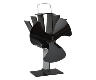 Ventilator za kamin na toploto s 3 krili črn