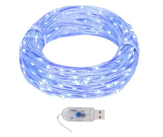 8 funkciós kék fényű tündérfényfüzér 400 LED-del 40 m