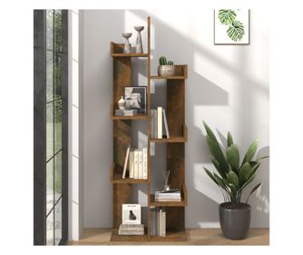Bibliotecă, stejar fumuriu, 48x25,5x140 cm, lemn prelucrat