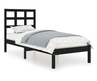 Okvir za krevet od masivnog drva crni 75 x 190 cm 2FT6 mali