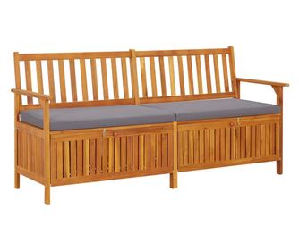 Klupa za pohranu s jastukom 170 cm od masivnog bagremovog drva