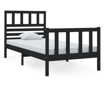 Okvir za krevet od masivnog drva crni 75 x 190 cm 2FT6 mali