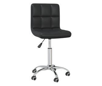 Vrtljiv jedilni stol črno umetno usnje