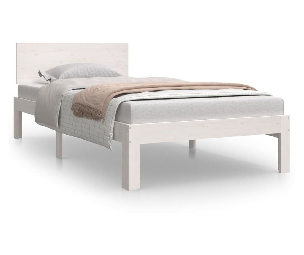 Okvir za krevet masivno drvo bijeli 90x190 cm 3FT jednokrevetni 