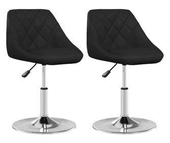 Jedilni stoli 2 kosa črno umetno usnje