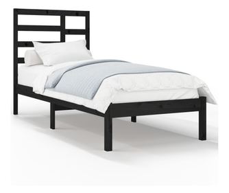 Okvir za krevet od masivnog drva crni 75 x 190 cm 2FT6 mali
