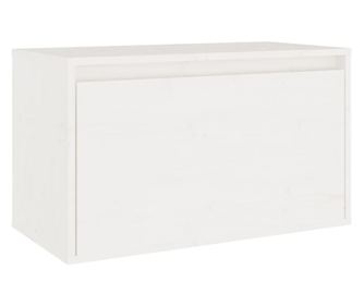 Zidni ormarić, bijeli, 60x30x35 cm, masivno borovo drvo