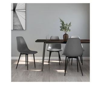 Kuhinjski stoli, 4 kosi, sivi, PP