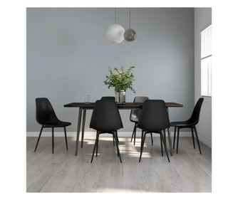 Konyhaszkek, 6 db., fekete, PP