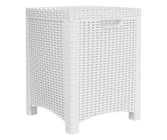 Vrtna škatla 39x39x46 cm PP ratan bela