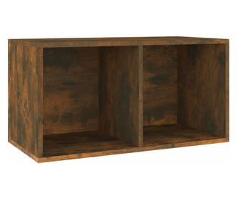 Kutija za pohranu vinilnih ploča smeđa 71 x 34 x 36 cm drvena