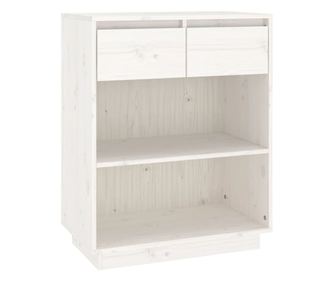 Dulap consola, alb, 60x34x75 cm, lemn masiv de pin