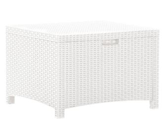 Vrtna škatla 60x54x41 cm PP ratan bela